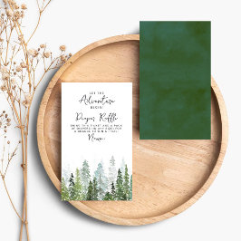 Wasserfarben Pine Tree Forest Baby Dusche Begleitkarte