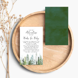 Wasserfarben Pine Tree Forest Baby Dusche Begleitkarte