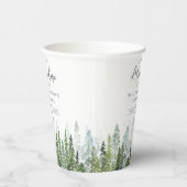 Wasserfarben Pine Tree Forest Baby Dusche Pappbecher (Rechts)
