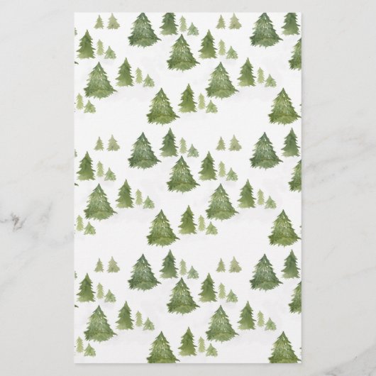 Wasserfarben Pine Tree Merry Little Baby Dusche (Rückseite)