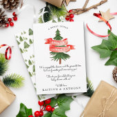 Wasserfarben Pine Tree Merry Little Baby Dusche Dankeskarte