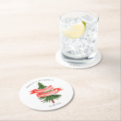 Wasserfarben Pine Tree Merry Little Baby Dusche Runder Pappuntersetzer (Vor Ort)