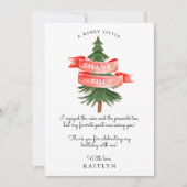 Wasserfarben Pine Tree Merry Little Birthday Dankeskarte (Vorderseite)