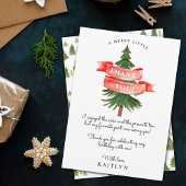 Wasserfarben Pine Tree Merry Little Birthday Dankeskarte