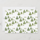 Wasserfarben Pine Tree Merry Little Birthday Foto Dankeskarte (Rückseite)