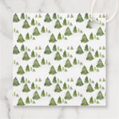 Wasserfarben Pine Tree Merry Little Birthday Geschenkanhänger (Rückseite)