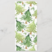 Wasserfarben Pine Trees Rustic Kraft Wedding Menu Menükarte (Rückseite)