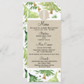 Wasserfarben Pine Trees Rustic Kraft Wedding Menu Menükarte (Vorne/Hinten)