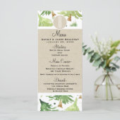 Wasserfarben Pine Trees Rustic Kraft Wedding Menu Menükarte (Stehend Vorderseite)