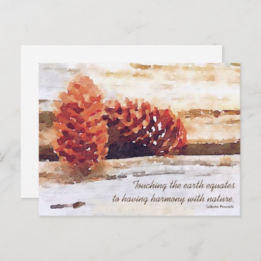 Wasserfarben Pinecones - Angebot Postkarte (Vorne/Hinten)