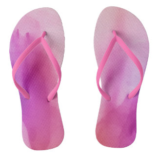 Wasserfarben Pink Lila Positive Space Flip Flops Badesandalen