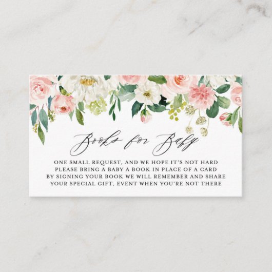 Wasserfarben Pink Peach Blumengarten Buchanfrage Begleitkarte (Vorderseite)