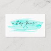 Wasserfarben Pinselstrich Kinderdusche Einladung (Vorderseite)