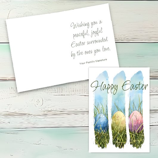 Wasserfarben Pinselstrich Ostereier Karte