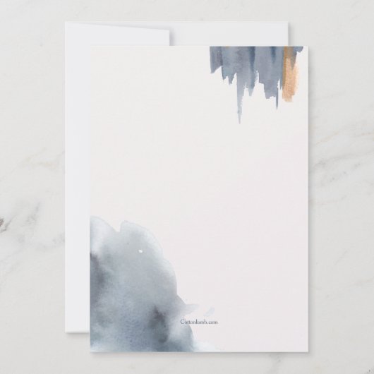 Wasserfarben Pinselstriche Bar Mitzvah Einladung (Rückseite)