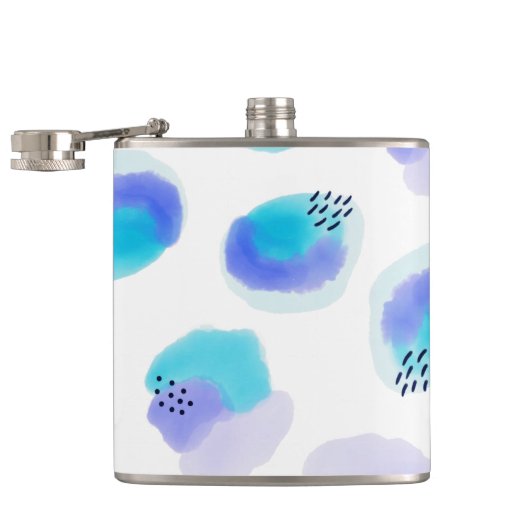 Wasserfarben Pinselstriche Flasche Flachmann (Geöffnet)