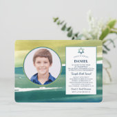 Wasserfarben Pinselstriche Foto Einladung (Stehend Vorderseite)