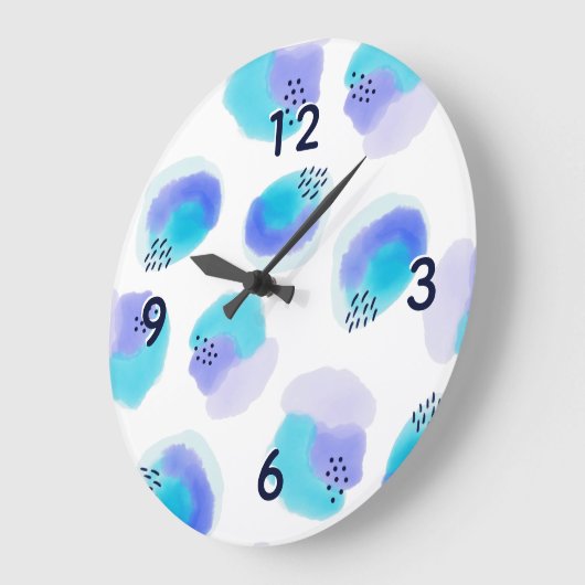 Wasserfarben Pinselstriche Große Uhr (Winkel)