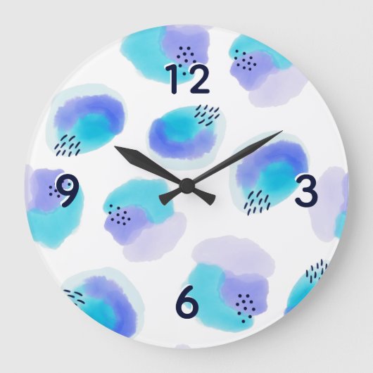 Wasserfarben Pinselstriche Große Uhr (Vorderseite)