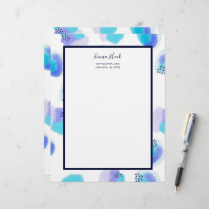 Wasserfarben Pinselstriche Letterhead Briefbogen