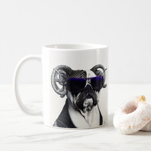 Wasserfarben Pit Bull Terrier Welpe Dog Riesenkaff Kaffeetasse (Mit Donut)