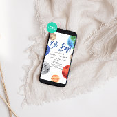 Wasserfarben-Planet-Kinderdusche Einladung