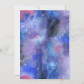 Wasserfarben-Planet-Kinderdusche Einladung (Rückseite)