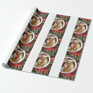 Wasserfarben-Poinsettia-Blume-Muster Foto Geschenkpapier