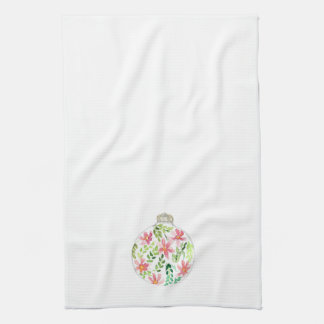 Wasserfarben-Poinsettia-Ornament Geschirrtuch