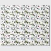 Wasserfarben-Poinsettien-Muster Geschenkpapier (Flach)