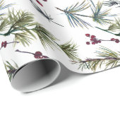 Wasserfarben-Poinsettien-Muster Geschenkpapier (Rolleneckpunkt)