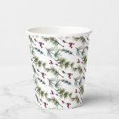 Wasserfarben-Poinsettien-Muster  Pappbecher (Links)