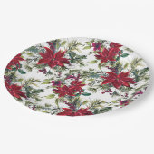 Wasserfarben-Poinsettien-Muster Pappteller (Schrägansicht)