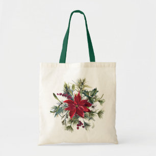 Wasserfarben-Poinsettien-Muster Tragetasche
