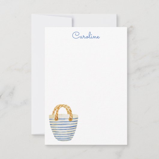 Wasserfarben-Polka-Dots-Beach-Beutel Dankeskarte (Vorderseite)