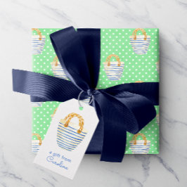 Wasserfarben-Polka-Dots-Beach-Beutel Geschenkanhänger