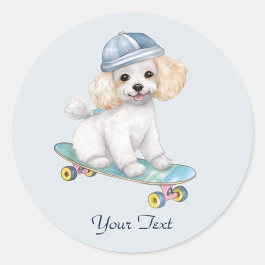 Wasserfarben-Poodle-Aufkleber Runder Aufkleber (Vorderseite)