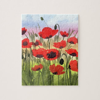 Wasserfarben "Poppies at Sunset" Puzzle