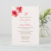 Wasserfarben Poppies Hochzeiten Einladungen (Stehend Vorderseite)