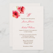 Wasserfarben Poppies Hochzeiten Einladungen (Vorne/Hinten)