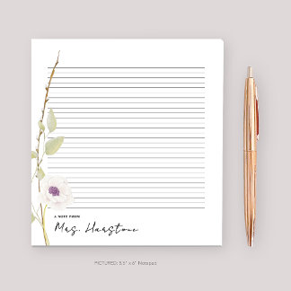 Wasserfarben-Poppy-Lehrer - Merkzettel Notizblock