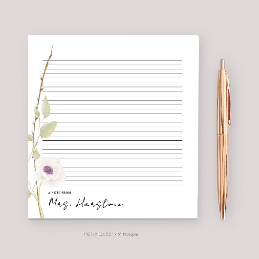 Wasserfarben-Poppy-Lehrer - Merkzettel Notizblock