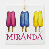 Wasserfarben Popsicles Ice Lololle Pops Sommerzeit Keramikornament (Rückseite)
