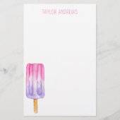 Wasserfarben-Popsikel-Personalisiertes Geschirr Briefpapier (Vorderseite)