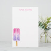 Wasserfarben-Popsikel-Personalisiertes Geschirr Briefpapier (Stehend Vorderseite)
