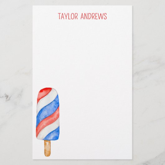 Wasserfarben-Popsikel-Personalisiertes Geschirr Briefpapier (Vorderseite)