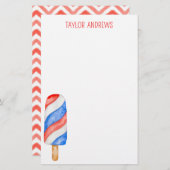 Wasserfarben-Popsikel-Personalisiertes Geschirr Briefpapier (Vorne/Hinten)