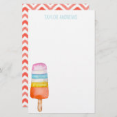 Wasserfarben-Popsikel-Personalisiertes Geschirr Briefpapier (Vorne/Hinten)
