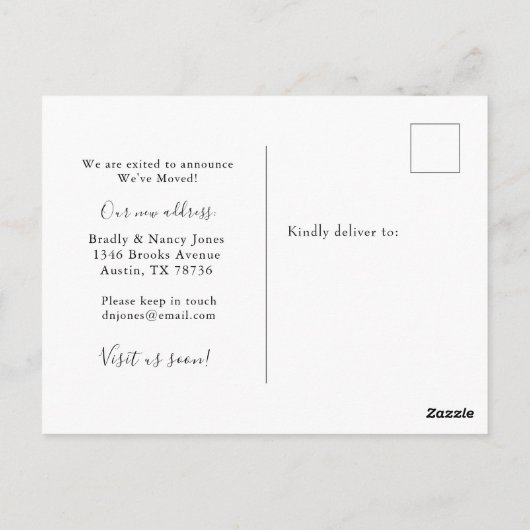 Wasserfarben-Postfach mit Blume Postkarte (Rückseite)