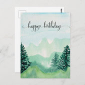 Wasserfarben-Postkarte für ihn, Wasserfarbengebirg Postkarte (Vorne/Hinten)